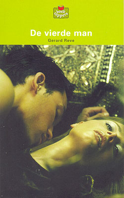 Cover De Vierde Man, speciale uitgave voor scholieren van uitgeverij Malmberg in 2001, in de serie boektoppers.