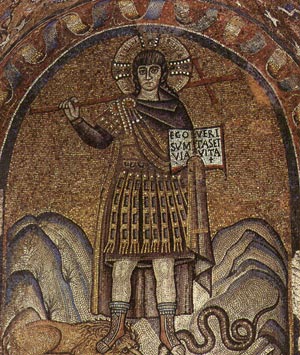 Mozaiek, Christus in het uniform van een Romeins officier