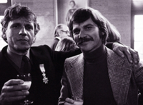 Gerard Reve en Willem Nijholt, 29 april 1974 in Weert (foto: Wil Linders)