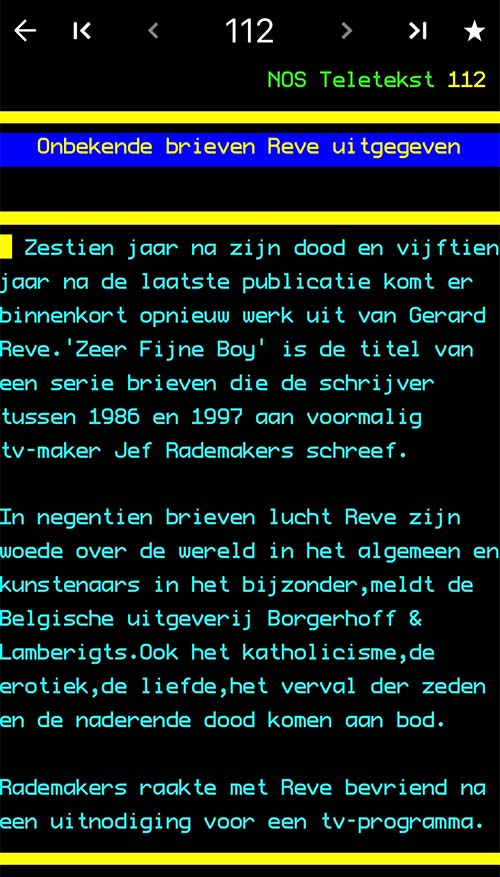 berichtgeving op TeleTekst